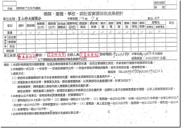 7月統計表(無回收)