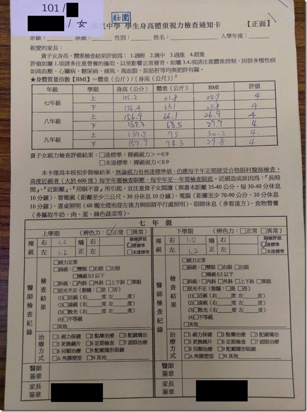 矯治追蹤記錄3-視力檢查複診 