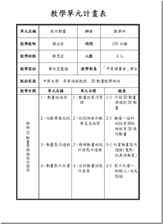 教學單元計劃表-3