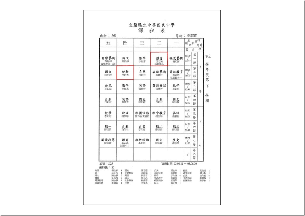 Microsoft PowerPoint - 班級課表.ppt [相容模式]0001
