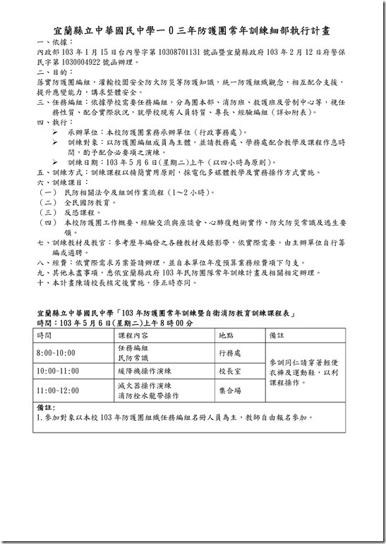 Microsoft Word - 中華國中防護團訓練成果