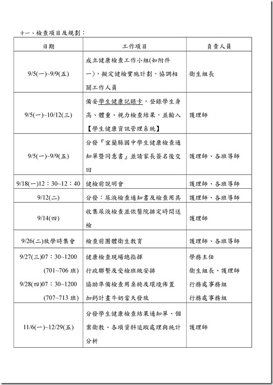 Microsoft Word - 106學年中華國中健康檢查計畫0001