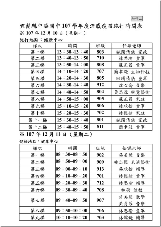 Microsoft Word - 宜蘭縣立中華國中流感疫苗接種計畫0003