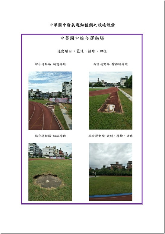 Microsoft Word - 中華國中發展運動種類之設施設備