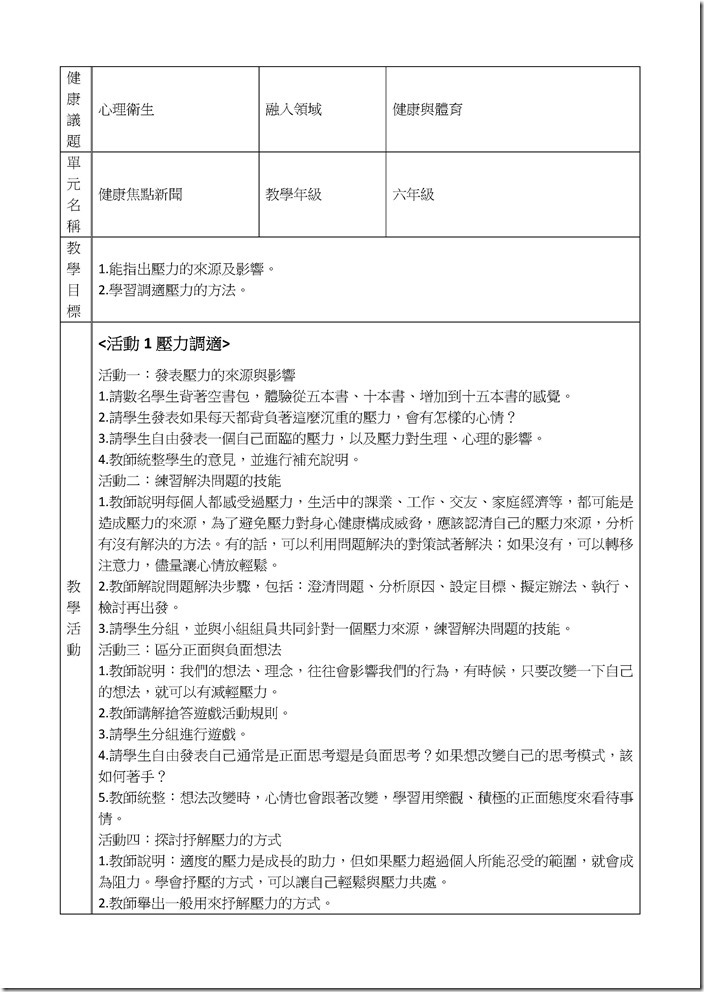 Microsoft Word - 六年級健康.doc