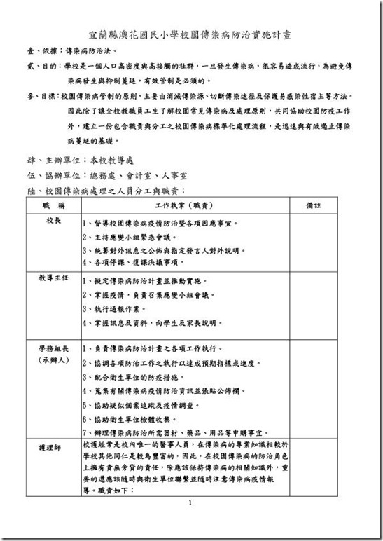 3-1 澳花國小傳染病防治計畫-1