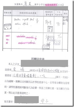 用藥同意書