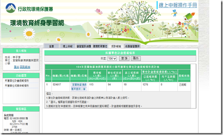 104環教計畫已提報截圖