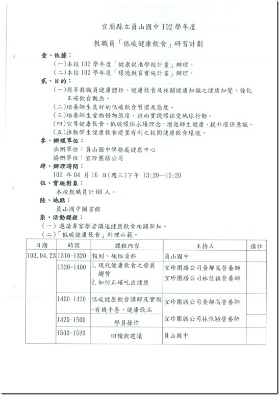 1030416教職員低碳健康飲食研習 - 4