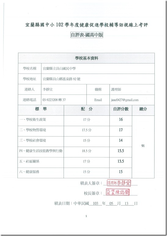 102學年度健促考評自評表0513