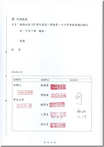 103學年度第一次主管會報會議 - 1