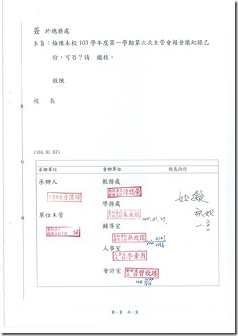 103學年度第五次主管會報會議 - 1