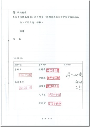 103學年度第五次主管會報會議 - 1