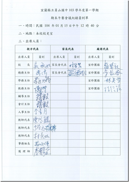 103學年度午餐推行委員會 - 1