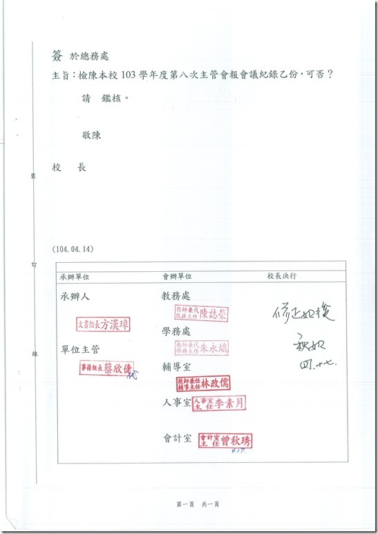 103學年度第8次主管會報(防災會議) - 1