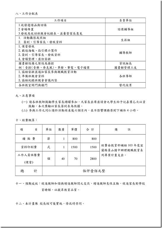 Microsoft Word - 員山國中103學年度親職教育講座暨全校班級親師座談會實施計畫.doc0001
