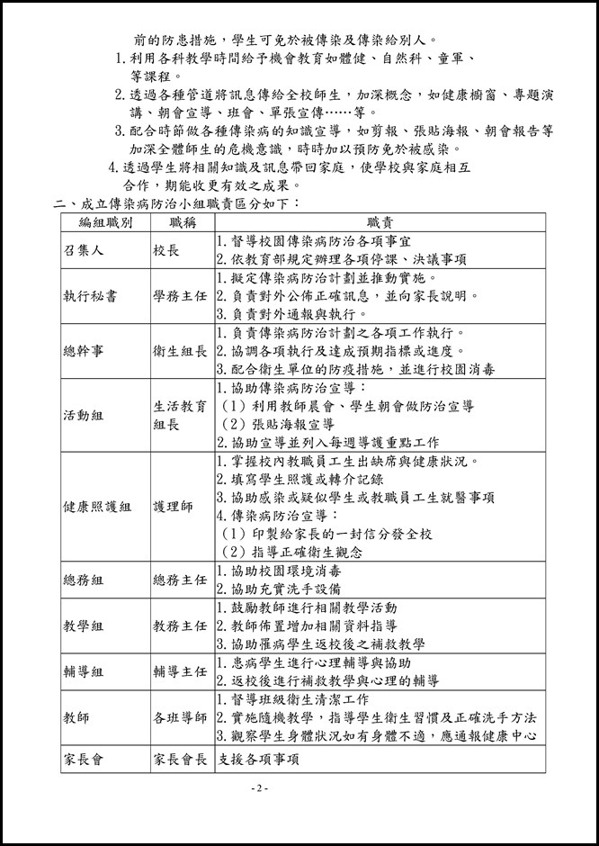 Microsoft Word - 104學年度員山國民中學傳染病防治作業規範1050526.doc0001