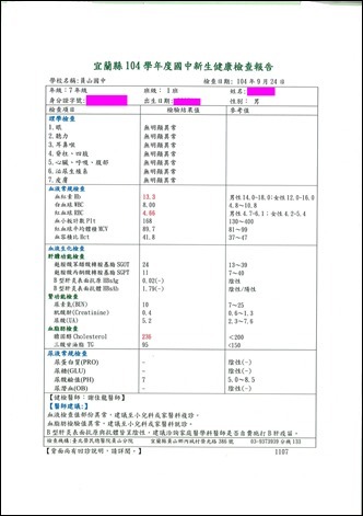 健檢檢查及矯治回條6