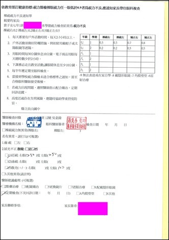 健檢檢查及矯治回條2