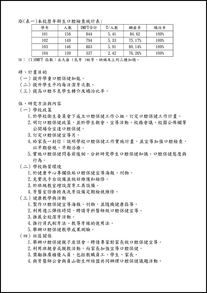 Microsoft Word - 宜蘭縣立員山國中口腔保健行動研究計畫1050612.docx0001