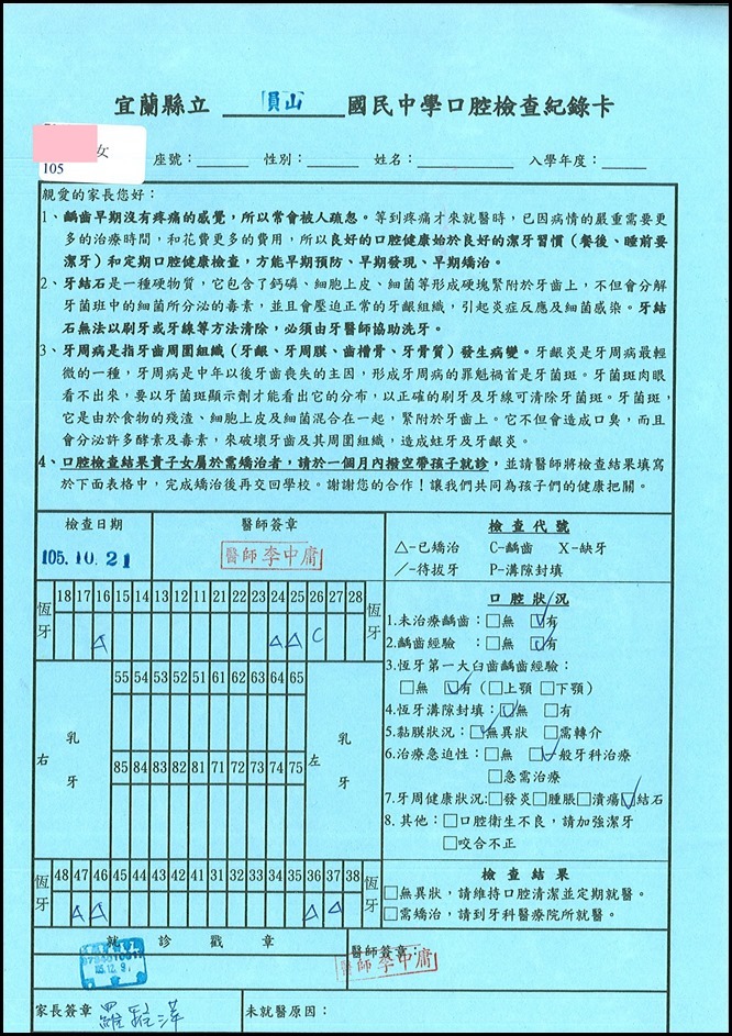 健康檢查結果異常暨矯治追蹤關懷紀錄10604076