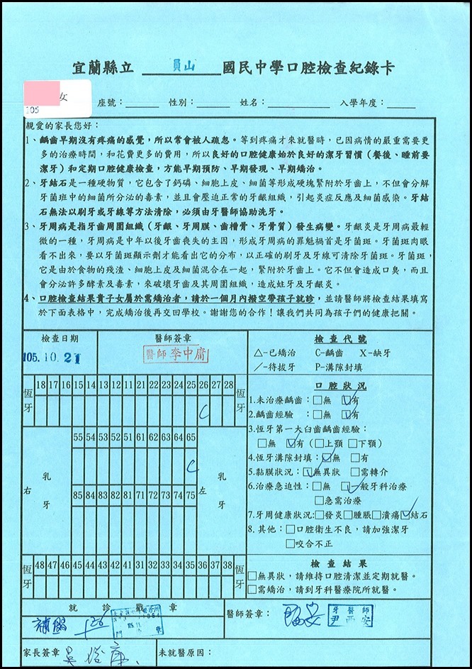 健康檢查結果異常暨矯治追蹤關懷紀錄10604077