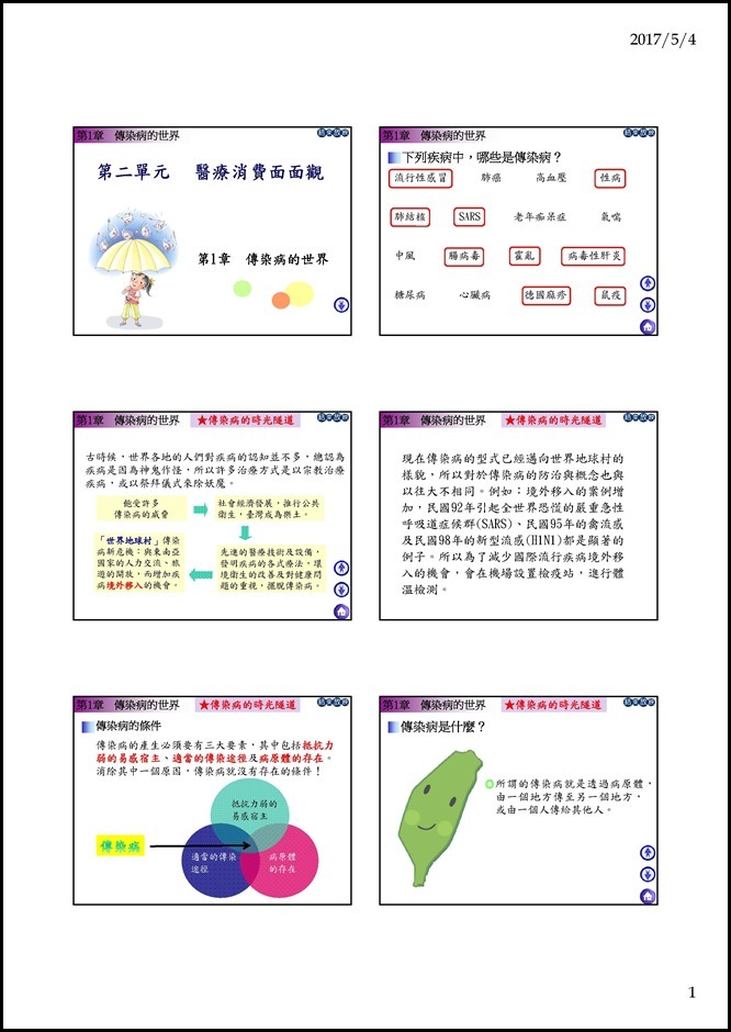 Microsoft PowerPoint - 04中健體1下2-1傳染病的世界教學簡報 [唯讀] [相容模式]