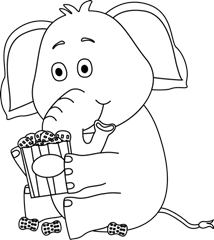 elephant-with-peanuts-black-white